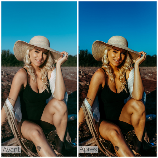 Presets Lightroom BEACH SUNSET Effect - Mobile & Ordinateur