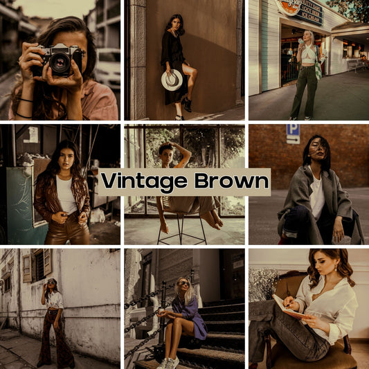 Presets Lightroom VINTAGE BROWN Effect - Mobile & Ordinateur