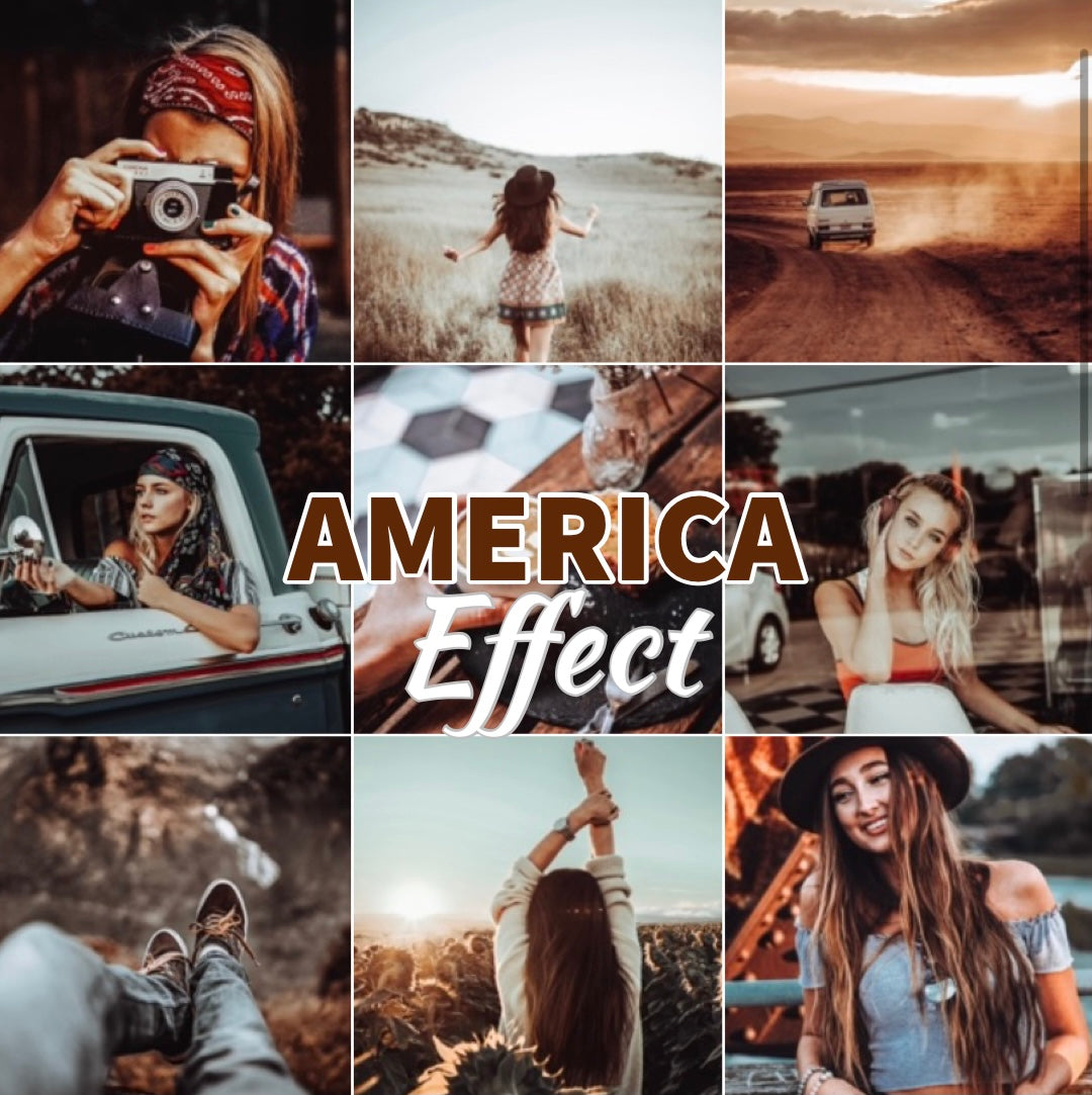 Presets Lightroom AMERICA Effect - Mobile & Ordinateur