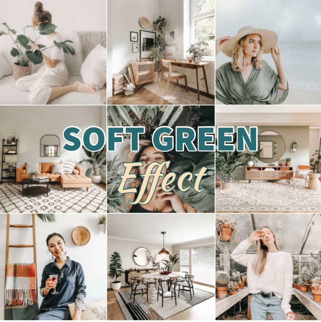 Presets Lightroom SOFT GREEN Effect - Mobile & desktop