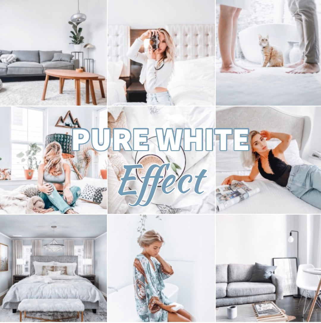 Presets Lightroom PURE WHITE Effect - Mobile & Ordinateur