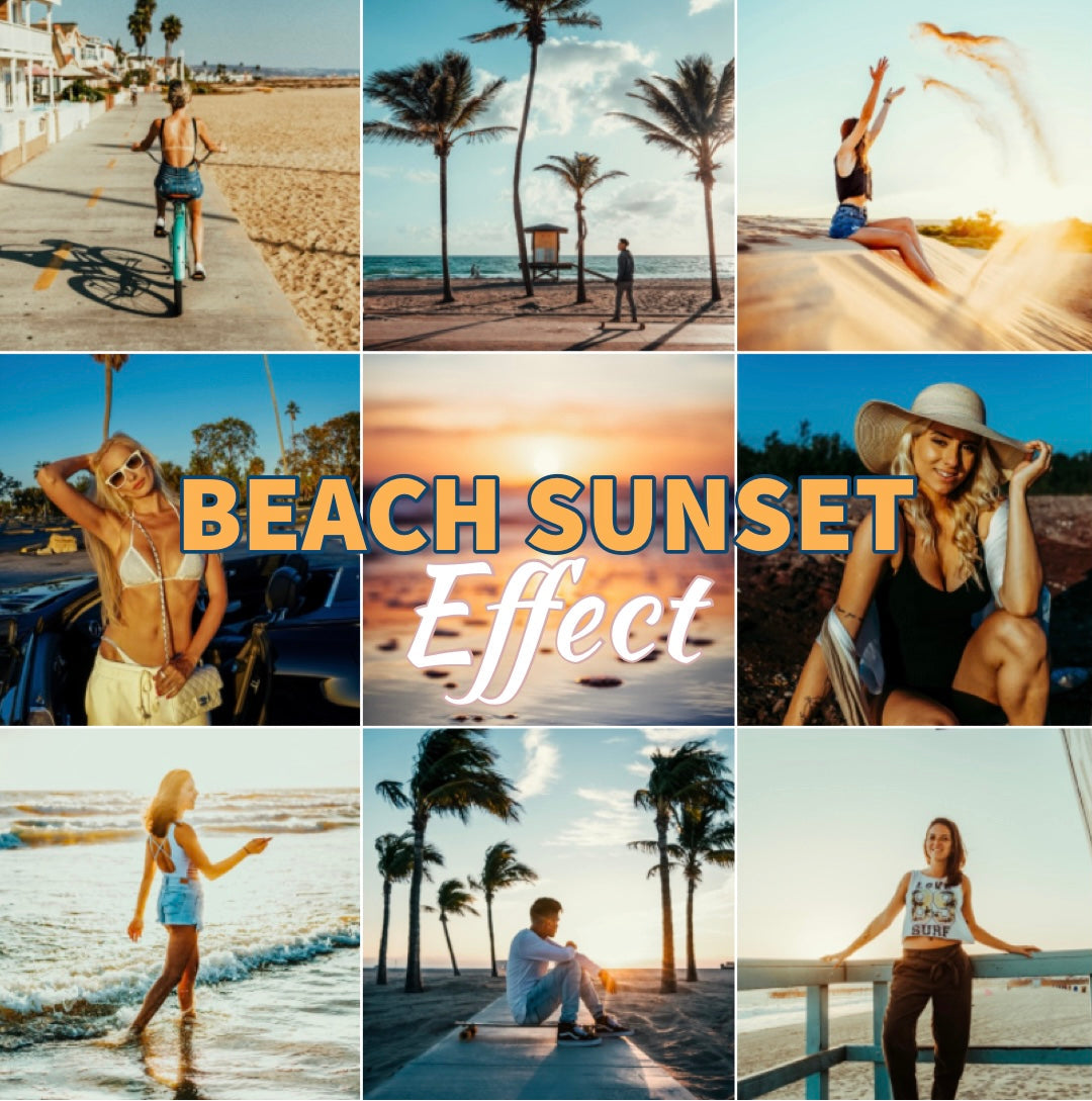 Presets Lightroom BEACH SUNSET Effect - Mobile & Ordinateur