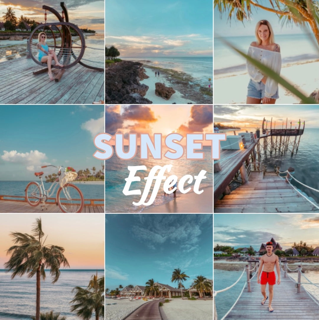 Presets Lightroom SUNSET Effect - Mobile & Ordinateur