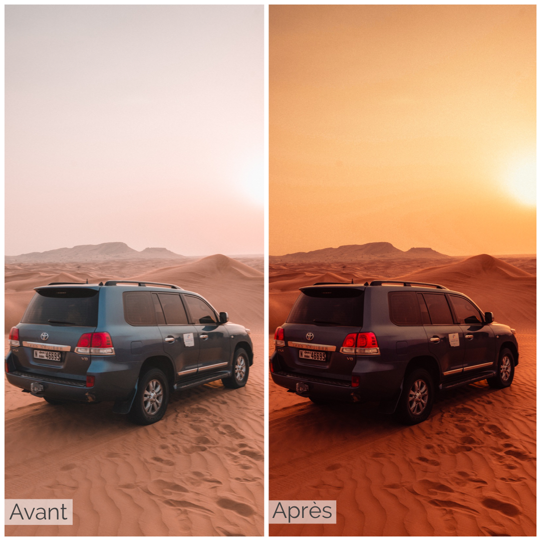 Presets Lightroom SUNSET DUBAI Effect - Mobile & Ordinateur